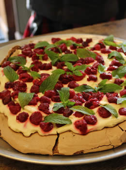 a lovely pavlova served at one of the famous Fellowship brunches
